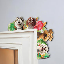 Load image into Gallery viewer, Summer In The Corner Dog Lovers - Personalized Door Corner Wood Sign Door Corner Wood Sign HeartfulPaws