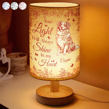 Load image into Gallery viewer, Your Light Will Always Shine In My Heart Memorial Dog Cat - Personalized Fabric Lamp Fabric Lamp HeartfulPaws