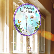 Load image into Gallery viewer, Birth Flower Grandma's Garden - Personalized Rainbow Suncatcher With Crystal Ball Prism Rainbow Suncatcher & Crystal HeartfulPaws