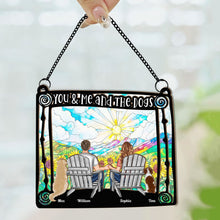 Load image into Gallery viewer, New Version You, Me & The Dogs - Personalized Window Hanging Suncatcher Ornament Window Hanging Suncatcher Ornament HeartfulPaws