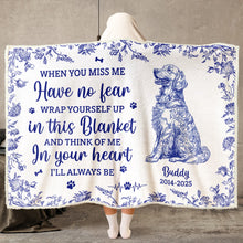 Load image into Gallery viewer, Toile De Jouy Dog Memorial Gift For Dog Mom - Personalized Wearable Blanket Hoodie Wearable Hooded Blanket HeartfulPaws