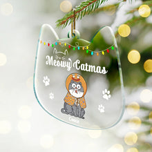 Load image into Gallery viewer, Meowy Catmas Funny Cartoon Cats - Christmas Gift For Cat Lovers - Personalized Custom Shaped Acrylic Ornament Acrylic Ornament HeartfulPaws