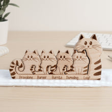 Load image into Gallery viewer, Cat Mom - Personalized Wooden Cat Family Puzzle Wooden Family Puzzle HeartfulPaws