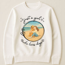 Load image into Gallery viewer, Just A Girl Who Loves Dogs Cartoon Version - Personalized Photo Shirt Shirt HeartfulPaws