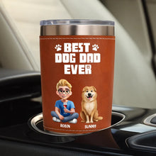 Load image into Gallery viewer, A Bond That Can't Be Broken Dog Mom Dog Dad - Personalized Leather Tumbler Leather Tumbler HeartfulPaws