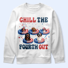 Load image into Gallery viewer, Stars & Stripes Chill The Fourth Out 3D Effect Dog - Personalized T Shirt T-shirt HeartfulPaws