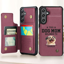 Load image into Gallery viewer, Dog Mom - Personalized Leather Flip Wallet Phone Case Leather Flip Wallet Phone Case HeartfulPaws
