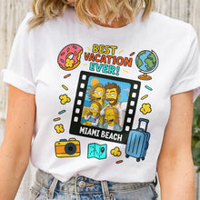 Load image into Gallery viewer, Best Vacation Ever Simpsonized Portrait - Personalized Photo Shirt Shirt HeartfulPaws