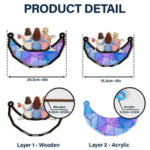 Load image into Gallery viewer, Besties Friends Sitting On The Moon - Personalized Window Hanging Suncatcher Ornament Window Hanging Suncatcher HeartfulPaws
