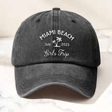 Load image into Gallery viewer, Custom Name Family Trip Girls Trip Vacation - Personalized Embroidered Distressed Hat Embroidered Distressed Hat HeartfulPaws