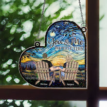 Load image into Gallery viewer, You & Me We Got This Couple Gift Anniversary Gift - Personalized Window Corner Suncatcher Window Corner Suncatcher HeartfulPaws
