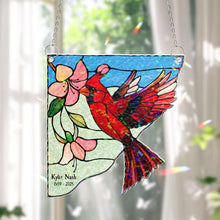 Load image into Gallery viewer, Birds And Flowers - Personalized Window Corner Suncatcher Window Corner Suncatcher HeartfulPaws