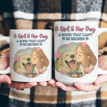 Load image into Gallery viewer, A Girl And Her Dog A Bond That Can't Be Broken Cartoon Style - Personalized Photo Mug Mug HeartfulPaws
