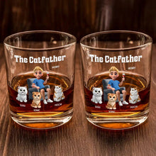 Load image into Gallery viewer, The Catfather - Personalized Whiskey Glass Whiskey Glass HeartfulPaws