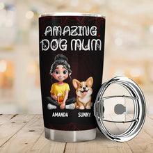 Load image into Gallery viewer, Amazing Dog Dad Dog Mom - Personalized Tumbler Tumbler HeartfulPaws