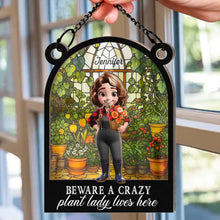 Load image into Gallery viewer, And Into The Garden I Go Gardening - Personalized Window Hanging Suncatcher Ornament Window Hanging Suncatcher HeartfulPaws