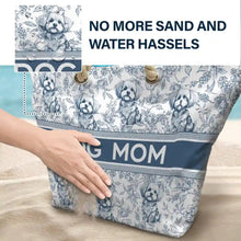 Load image into Gallery viewer, Chinoiserie Toile Dog Cat - Personalized Beach Bag Beach Bag HeartfulPaws