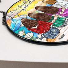 Load image into Gallery viewer, True Friendship Is A Journey Without An End - Personalized Stained Glass Window Hanging Suncatcher Stained Glass Window Hanging Suncatcher HeartfulPaws
