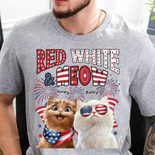 Load image into Gallery viewer, Red White Meow - Personalized Shirt Shirt HeartfulPaws
