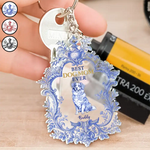 Load image into Gallery viewer, Toile De Jouy Dog Mom - Personalized Acrylic Keychain Acrylic Keychain HeartfulPaws