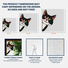 Load image into Gallery viewer, Peeking Cat - Personalized Window Corner Suncatcher Window Corner Suncatcher HeartfulPaws