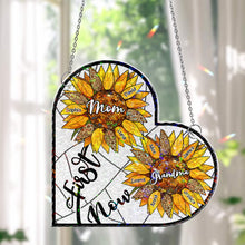 Load image into Gallery viewer, First Mom Now Grandma - Personalized Window Corner Suncatcher Window Corner Suncatcher HeartfulPaws