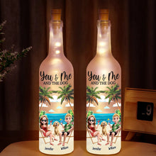 Load image into Gallery viewer, You Me And The Dogs Beach View - Personalized Bottle Light Bottle Light HeartfulPaws