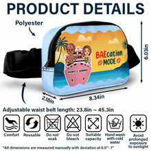 Load image into Gallery viewer, Baecation Mode Couples - Personalized Crossbody Belt Bag Crossbody Belt Bag HeartfulPaws