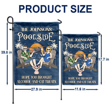 Load image into Gallery viewer, Couple Pool & Patio Bar Hope You Brought Alcohol & Dog Treats - Personalized Flag Flag HeartfulPaws