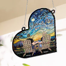 Load image into Gallery viewer, You & Me We Got This Couple Gift Anniversary Gift - Personalized Window Corner Suncatcher Window Corner Suncatcher HeartfulPaws