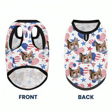 Load image into Gallery viewer, Funny Face Patriotic Star - Personalized Photo Cat Shirt Pet Shirt_2025 HeartfulPaws