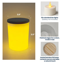 Load image into Gallery viewer, Dog Loss I'll Be Waiting At The Rainbow Bridge - Personalized LED Tea Light Holder LED Tea Light Holder HeartfulPaws