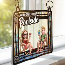 Load image into Gallery viewer, Welcome To Our Beach House - Personalized Window Hanging Suncatcher Ornament Window Hanging Suncatcher HeartfulPaws