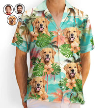 Load image into Gallery viewer, Custom Photo Beach Summer Tropical Fun Face Vacation Vibe - Personalized Hawaiian Shirt Hawaiian Shirt HeartfulPaws