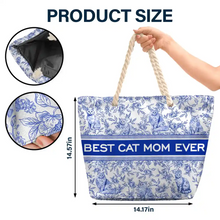 Load image into Gallery viewer, Chinoiserie Toile Dog Cat - Personalized Beach Bag Beach Bag HeartfulPaws