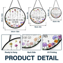 Load image into Gallery viewer, Grow An Old Friend Birth Flower - Personalized Stained Glass Window Hanging Suncatcher Stained Glass Suncatcher HeartfulPaws