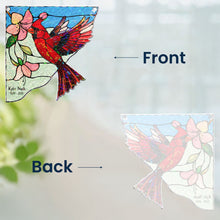 Load image into Gallery viewer, Birds And Flowers - Personalized Window Corner Suncatcher Window Corner Suncatcher HeartfulPaws