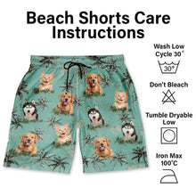Load image into Gallery viewer, Custom Photo Tropical Palm Dog Cat - Personalized Unisex Beach Shorts Beach Short HeartfulPaws