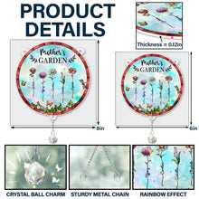 Load image into Gallery viewer, Birth Flower Grandma's Garden - Personalized Rainbow Suncatcher With Crystal Ball Prism Rainbow Suncatcher & Crystal HeartfulPaws