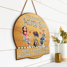 Load image into Gallery viewer, Couple 3D Effect Pool & Patio Bar Hope You Brought Alcohol - Personalized Custom Shaped Wood Sign Wood Shaped Sign HeartfulPaws