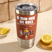 Load image into Gallery viewer, A Bond That Can't Be Broken Dog Mom Dog Dad - Personalized Leather Tumbler Leather Tumbler HeartfulPaws