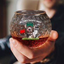 Load image into Gallery viewer, Favorite Caddy For Golfers - Custom Pet Photo, Dog Lovers - Personalized Photo Golf Whiskey Glass Golf Whiskey Glass HeartfulPaws