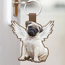 Load image into Gallery viewer, Custom Photo Every Day Is Brighter With My Furry Friend By My Side - Personalized Custom Shaped Leather Keychain Leather Keychain HeartfulPaws