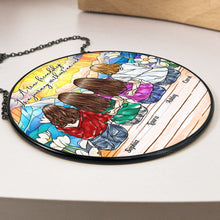 Load image into Gallery viewer, True Friendship Is A Journey Without An End - Personalized Stained Glass Window Hanging Suncatcher Stained Glass Window Hanging Suncatcher HeartfulPaws