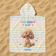 Load image into Gallery viewer, Best Buddy Ever - Personalized Kids Hooded Towel Kids Hooded Towel HeartfulPaws
