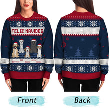Load image into Gallery viewer, Feliz Navidog Merry Woofmas Funny Cartoon Dogs - Christmas Gift For Dog Lovers - Personalized Unisex Ugly Sweater Ugly Sweater HeartfulPaws