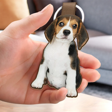 Load image into Gallery viewer, Custom Photo Every Day Is Brighter With My Furry Friend By My Side - Personalized Custom Shaped Leather Keychain Leather Keychain HeartfulPaws