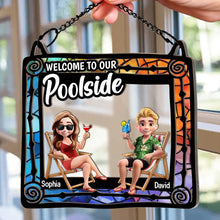 Load image into Gallery viewer, Welcome To Our Beach House - Personalized Window Hanging Suncatcher Ornament Window Hanging Suncatcher HeartfulPaws