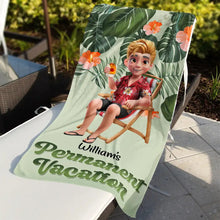 Load image into Gallery viewer, Retirement Plan Permanent Vacation - Personalized Beach Towel Beach Towel HeartfulPaws