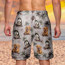 Load image into Gallery viewer, Custom Photo Tropical Palm Dog Cat - Personalized Unisex Beach Shorts Beach Short HeartfulPaws
